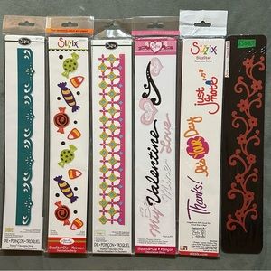 Lot of 6 Sizzix Sizzlits 12” decorative strips dies